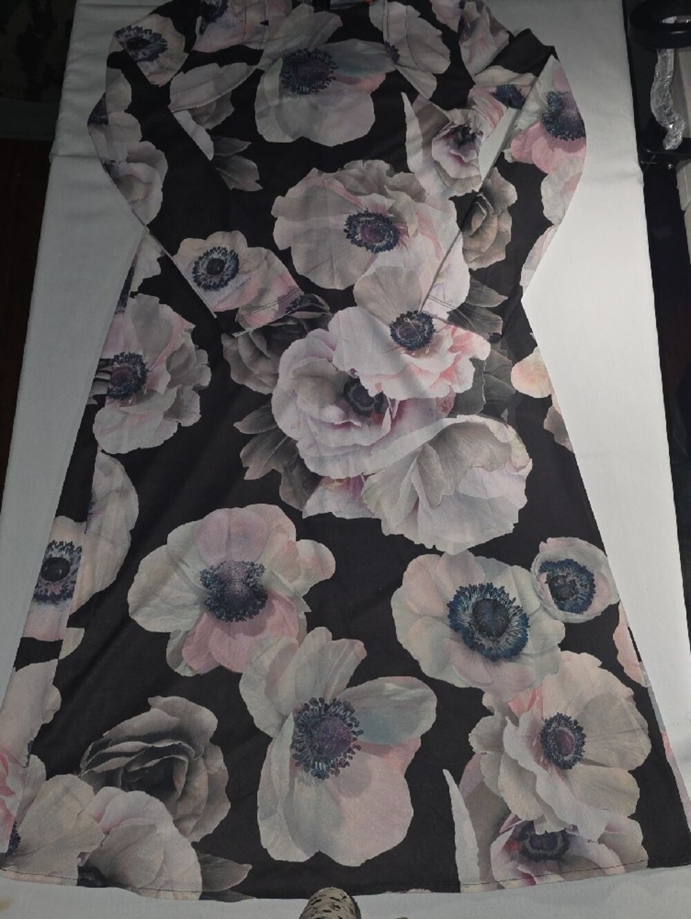 Crewneck Long Sleeve Midi Dress - Nostalgic Anemone - Picture 8 of 11
